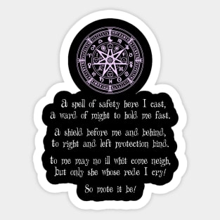 Wiccan Spell of Protection and Safety Sticker